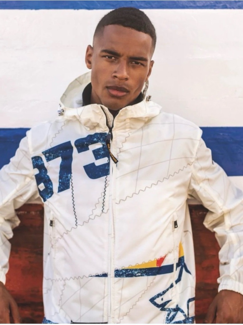 Paul & Shark Yachting Re-Sail Jacket Ltd Edition White Men’s Hooded Windbreaker